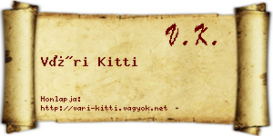 Vári Kitti névjegykártya