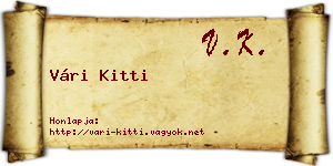 Vári Kitti névjegykártya