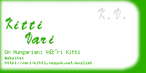 kitti vari business card